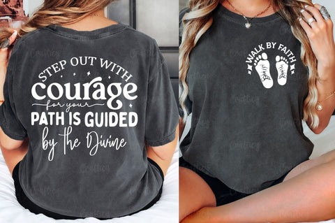Walk By Faith Front and Back SVG T shirt Design SVG Designangry 