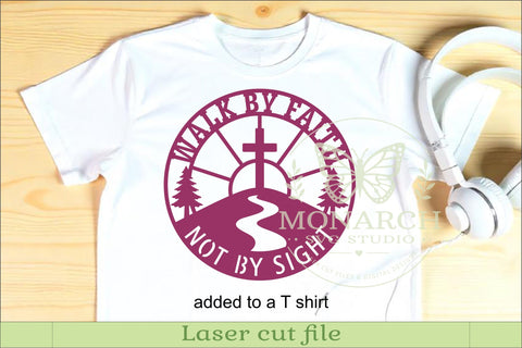 Walk By Faith Not By Sight SVG, Christian Wall Sign Laser SVG APInspireddesigns 