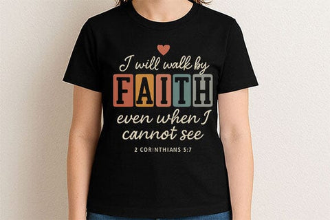 Walk by Faith PNG Christian Scripture Quote Sublimation Design SVG BillahCrafts 