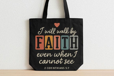 Walk by Faith PNG Christian Scripture Quote Sublimation Design SVG BillahCrafts 