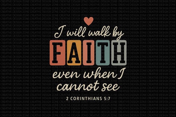 Walk by Faith PNG Christian Scripture Quote Sublimation Design SVG BillahCrafts 