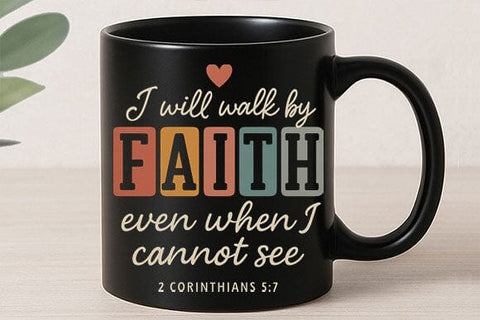 Walk by Faith PNG Christian Scripture Quote Sublimation Design SVG BillahCrafts 