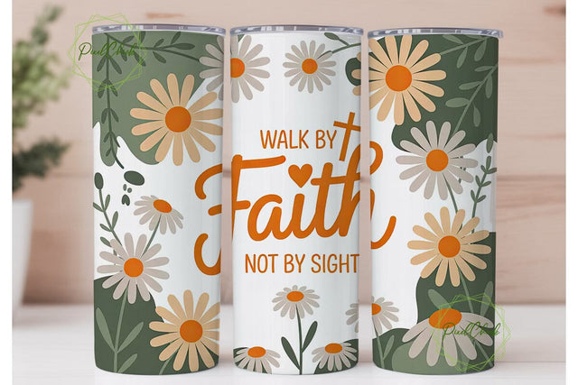 Walk By Faith Tumbler Wrap Sublimation PixelChick 
