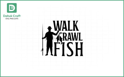 Walk Crawl Fish SVG – Reel Style Walk Crawl Fish SVG PNG & EPS V17 SVG dahukdesign 