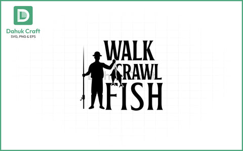 Walk Crawl Fish SVG – Reel Style Walk Crawl Fish SVG PNG & EPS V17 SVG dahukdesign 