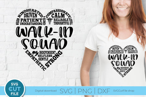 Walk-In Squad svg with heart and subway art word SVG SVG Cut File 