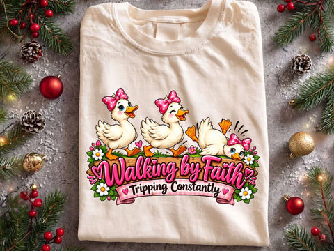 Walking By Faith Duck PNG SVG artprintfile 