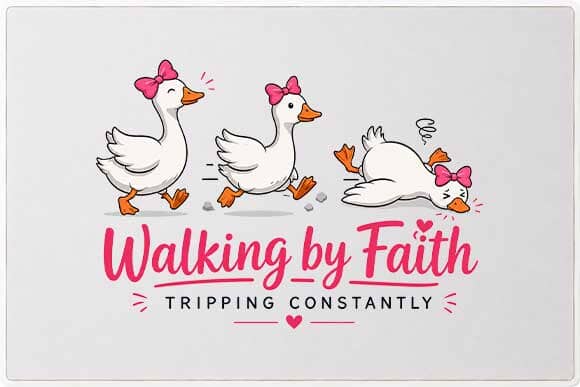Walking By Faith Tripping Constantly PNG Funny Christian Goose Sublimation Design SVG BillahCrafts 