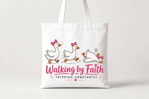 Walking By Faith Tripping Constantly PNG Funny Christian Goose Sublimation Design SVG BillahCrafts 
