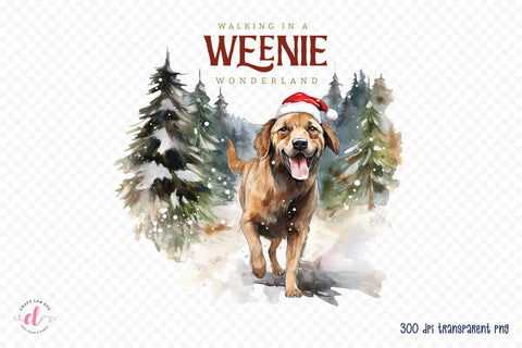 Walking in a Weenie Wonderland, Funny Christmas Dog Saying Sublimation CraftLabSVG 