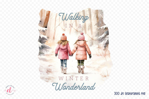 Walking in a Winter Wonderland PNG Sublimation Sublimation CraftLabSVG 