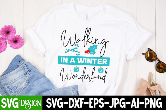 Walking in a Winter Wonderland SVG Design, Christmas SVG Design,Christmas SVgs,Christmas Sublimation PNG,Merry Christmas SVG SVG BlackCatsMedia 