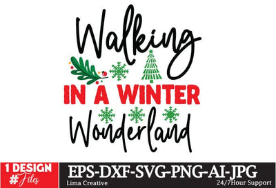Walking in a Winter Wonderland SVG Design, Christmas SVG Design,Merry Christmas SVG ,Christmas SVG Quotes SVG Insomnia Std 
