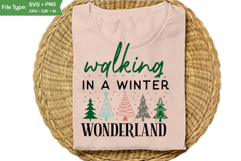 Walking In A Winter Wonderland SVG Design, Farmhouse Christmas SVG Design, Christmas SVG Design, SVGs, Food & Drink, Print & Cut, Quotes and Sayings SVG DesignPlante 503 