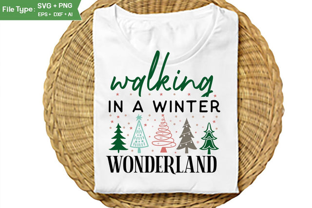 Walking In A Winter Wonderland SVG Design, Farmhouse Christmas SVG Design, Christmas SVG Design, SVGs, Food & Drink, Print & Cut, Quotes and Sayings SVG DesignPlante 503 