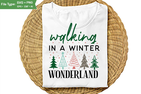 Walking In A Winter Wonderland SVG Design, Farmhouse Christmas SVG Design, Christmas SVG Design, SVGs, Food & Drink, Print & Cut, Quotes and Sayings SVG DesignPlante 503 