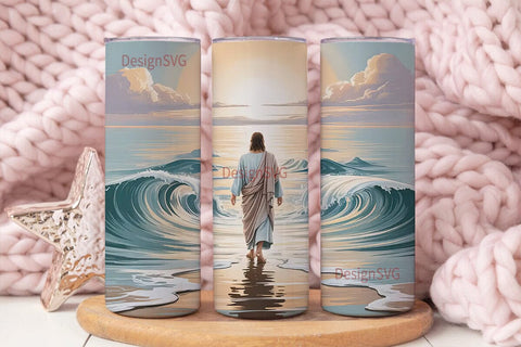 Walking on Water 20oz Tumbler Wrap Sublimation DesignSVG 