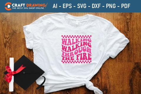 Walking Walking Through The Fire Breast Cancer SVG, Pink Awareness Ribbon Svg, Heal Cancer Svg, Cancer Awareness Svg, Fight Cancer Svg, Cancer, Svg Files For Cricut SVG Debashish Barman 