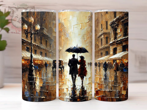 Walking With Umbrellas Tumbler, Sublimation Tumbler, 20oz Tumbler Wrap, Walking With Umbrellas, Cute Tumbler Design, Personalized Tumbler, Travel Mug Sublimation Sublimation Lara' s Designs 