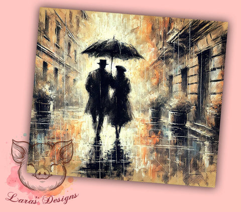 Walking With Umbrellas Tumbler, Sublimation Tumbler, 20oz Tumbler Wrap, Walking With Umbrellas, Cute Tumbler Design, Personalized Tumbler, Travel Mug Sublimation Sublimation Lara' s Designs 