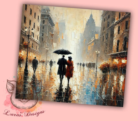 Walking With Umbrellas Tumbler, Sublimation Tumbler, 20oz Tumbler Wrap, Walking With Umbrellas, Cute Tumbler Design, Personalized Tumbler, Travel Mug Sublimation Sublimation Lara' s Designs 