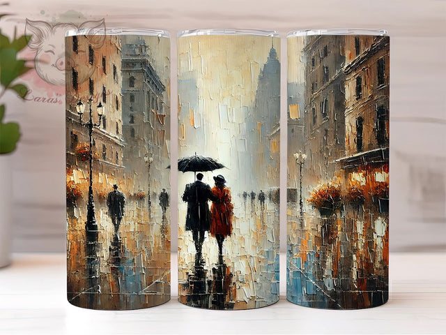 Walking With Umbrellas Tumbler, Sublimation Tumbler, 20oz Tumbler Wrap, Walking With Umbrellas, Cute Tumbler Design, Personalized Tumbler, Travel Mug Sublimation Sublimation Lara' s Designs 