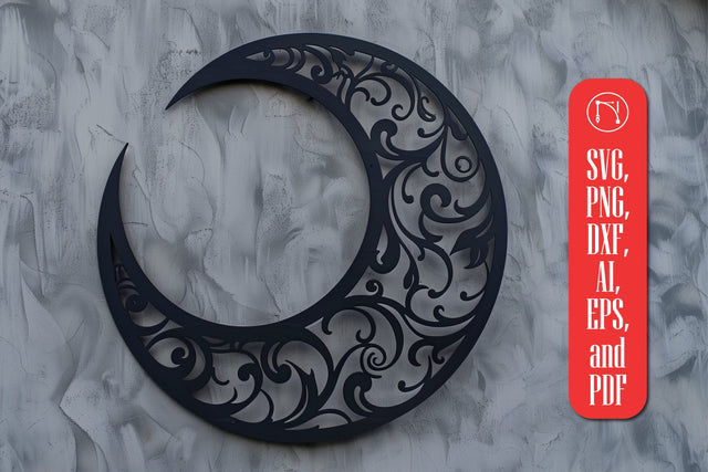 Wall Art Floral Moon Laser Cut SVG SVG MD JOYNAL ABDIN 