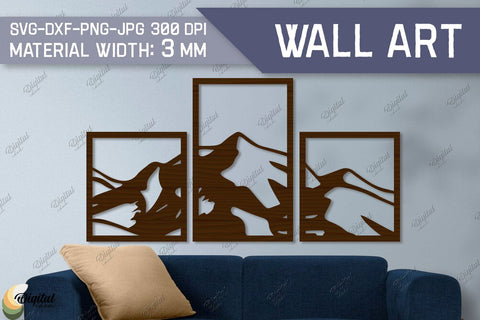 Wall Art Laser Cut Bundle. Home Decor Set Of 3 SVG Evgenyia Guschina 