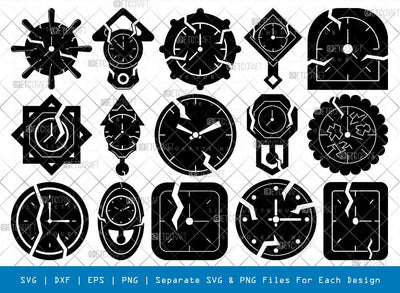Wall Broken Clock Svg Cricut Cut Files Png Bundle, SB01126 SVG ETC Craft 