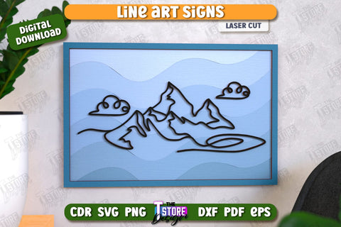 Wall Decor Laser Cut Bundle | Line Art Design | Home Interior | Silhouette Wall Art | CNC Files SVG The T Store Design 