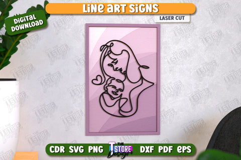 Wall Decor Laser Cut Bundle | Line Art Design | Home Interior | Silhouette Wall Art | CNC Files SVG The T Store Design 