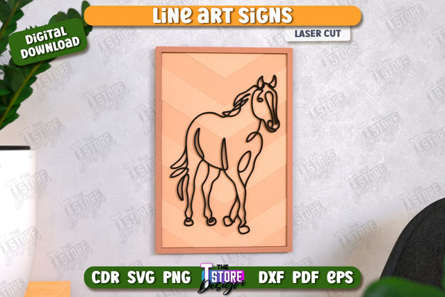 Wall Decor Laser Cut | Line Art Design | Home Interior | Silhouette Wall Art | CNC File SVG The T Store Design 