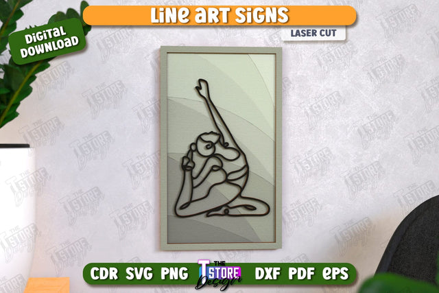 Wall Decor Laser Cut | Line Art Design | Home Interior | Silhouette Wall Art | CNC File SVG The T Store Design 