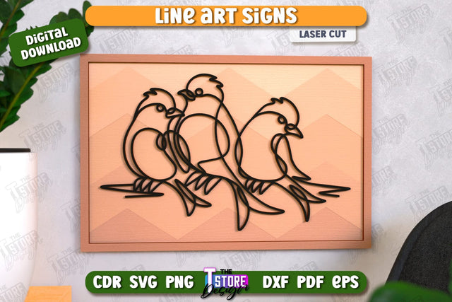 Wall Decor Laser Cut | Line Art Design | Home Interior | Silhouette Wall Art | CNC File SVG The T Store Design 