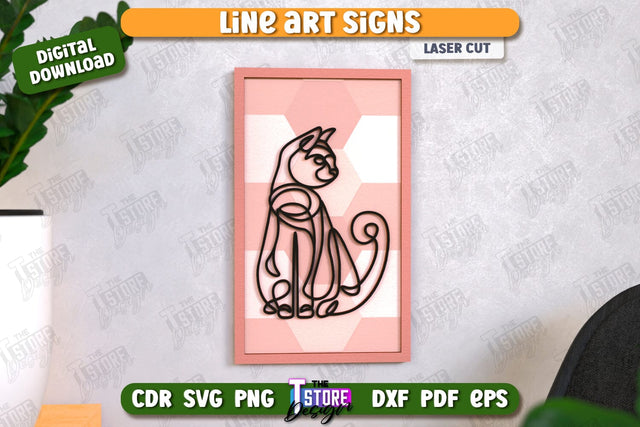 Wall Decor Laser Cut | Line Art Design | Home Interior | Silhouette Wall Art | CNC File SVG The T Store Design 