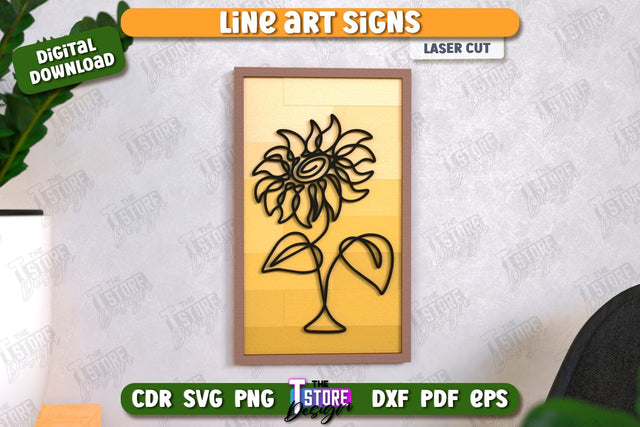 Wall Decor Laser Cut | Line Art Design | Home Interior | Silhouette Wall Art | CNC File SVG The T Store Design 