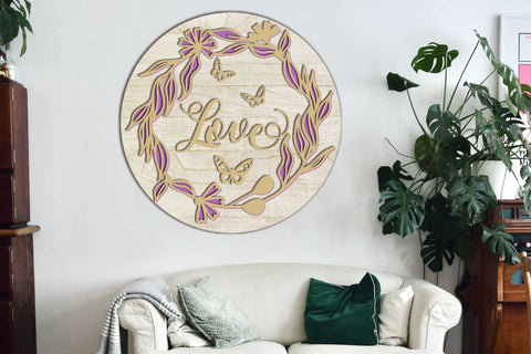 Wall Decorative Panel, Multilayer Template, Laser Cut Files, Wood Cut and Paper Cut SVG LaserCutano 