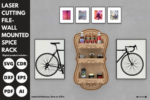 Wall Mounted Spice Rack | laser cut file | svg paper cut | cricut | glowforge file SVG tofigh4lang 