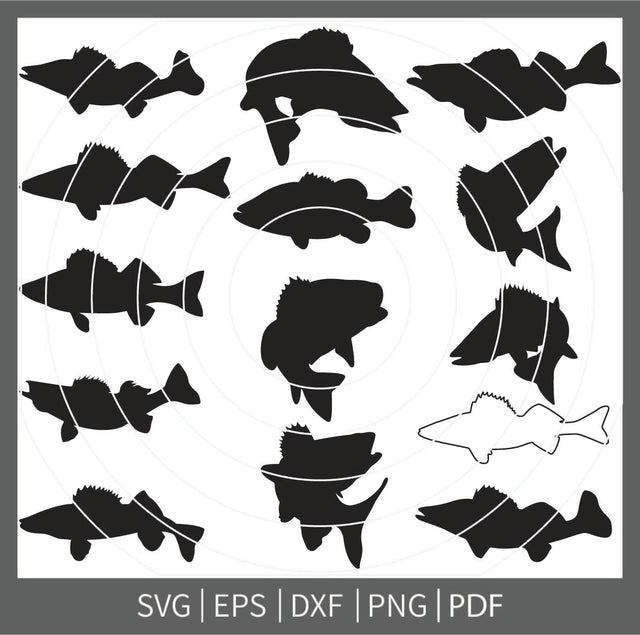 Walleye Fish SVG, Walleye Fish Silhouettes, Fish svg, Walleye Fish SVG cutfile, fish svg bundle, Walleye Fish outline SVG Dinvect 
