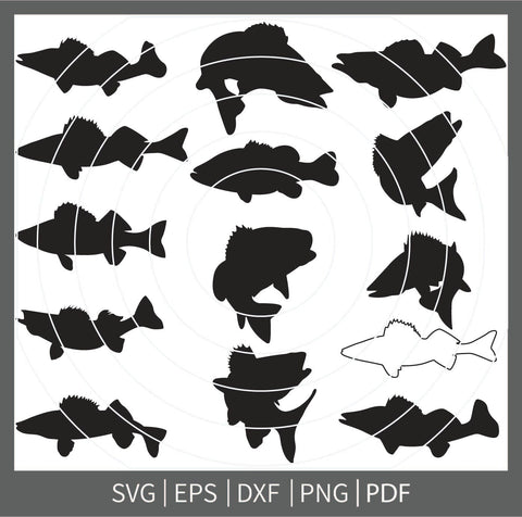 Walleye Fish SVG, Walleye Fish Silhouettes, Fish svg, Walleye Fish SVG cutfile, fish svg bundle, Walleye Fish outline SVG Dinvect 