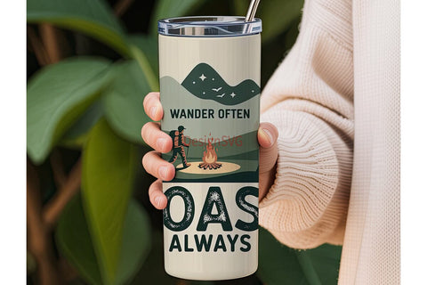 Wander Often Roast Always 20oz Tumbler Sublimation DesignSVG 