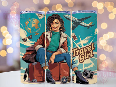 Wanderlust Adventure Girl Travel Tumbler, Female Explorer Design, Travel Lover Present, Adventure Girl Gift, Globe Trotter Design, Journey Seeker Gift, Travel Spirit Tumbler Sublimation SvggirlplusArt 