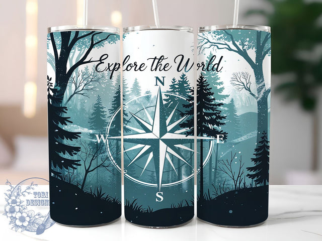 Wanderlust Adventure Travel Tumbler, Adventure Seeker Gift, Wanderlust Design, World Traveler Present, Globe Trotter Gift, Travel Inspiration, Journey Accessories Sublimation ToriDesigns 