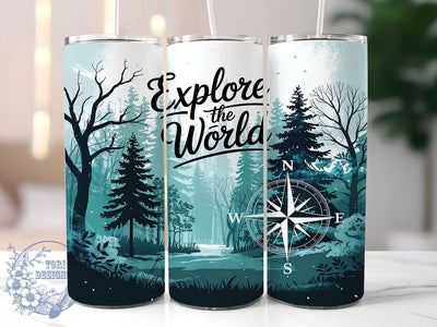 Wanderlust Adventure Travel Tumbler, Adventure Seeker Gift, Wanderlust Design, World Traveler Present, Globe Trotter Gift, Travel Inspiration, Journey Accessories Sublimation ToriDesigns 
