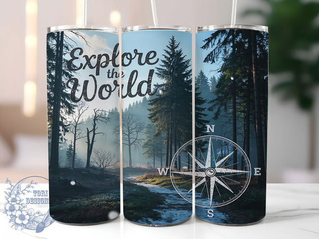 Wanderlust Adventure Travel Tumbler, Adventure Seeker Gift, Wanderlust Design, World Traveler Present, Globe Trotter Gift, Travel Inspiration, Journey Accessories Sublimation ToriDesigns 