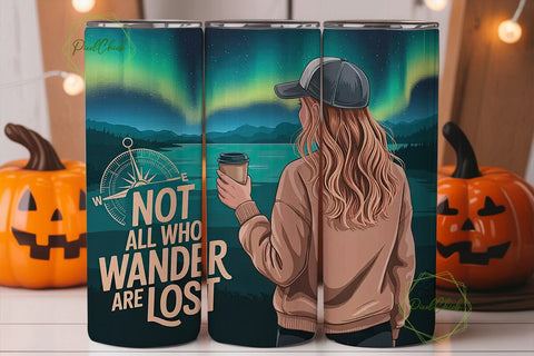 Wanderlust Aurora 20oz Tumbler Wrap Sublimation PixelChick 