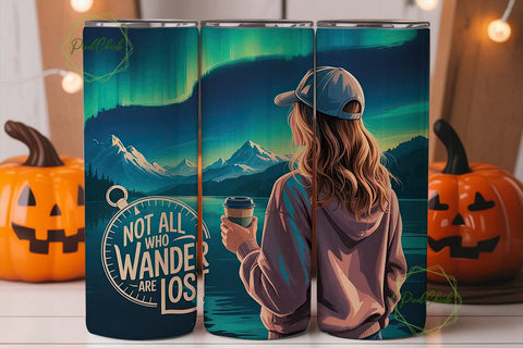 Wanderlust Aurora 20oz Tumbler Wrap Sublimation PixelChick 