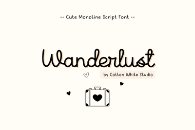 Wanderlust Font Cotton White Studio 