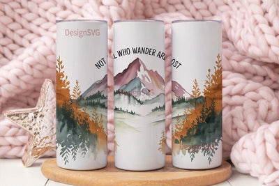 Wanderlust Mountain 20oz Tumbler Wrap Sublimation DesignSVG 