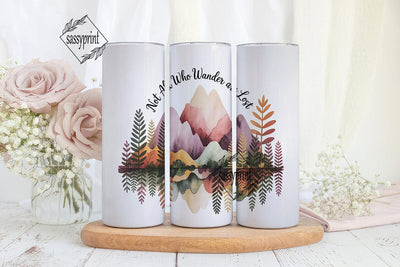Wanderlust Watercolor 20oz Tumbler Wrap Sublimation sassyprint 